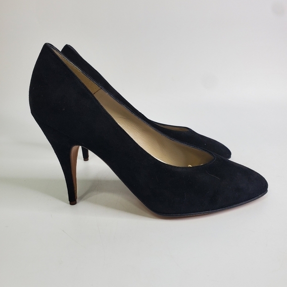 J.B. MARTIN PARIS ADELYS SUEDE HEELS SIZE 5.5M BLACK SHOES - Picture 7 of 13
